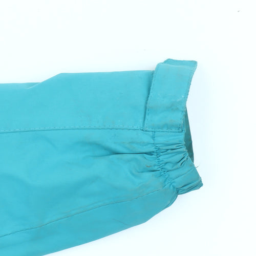 Regatta Girls Blue Waterproof Hooded Rain Coat Jacket 7-8 Years