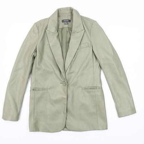 Primark Women’s Green Faux Leather Blazer Jacket Size 8