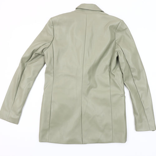 Primark Women’s Green Faux Leather Blazer Jacket Size 8