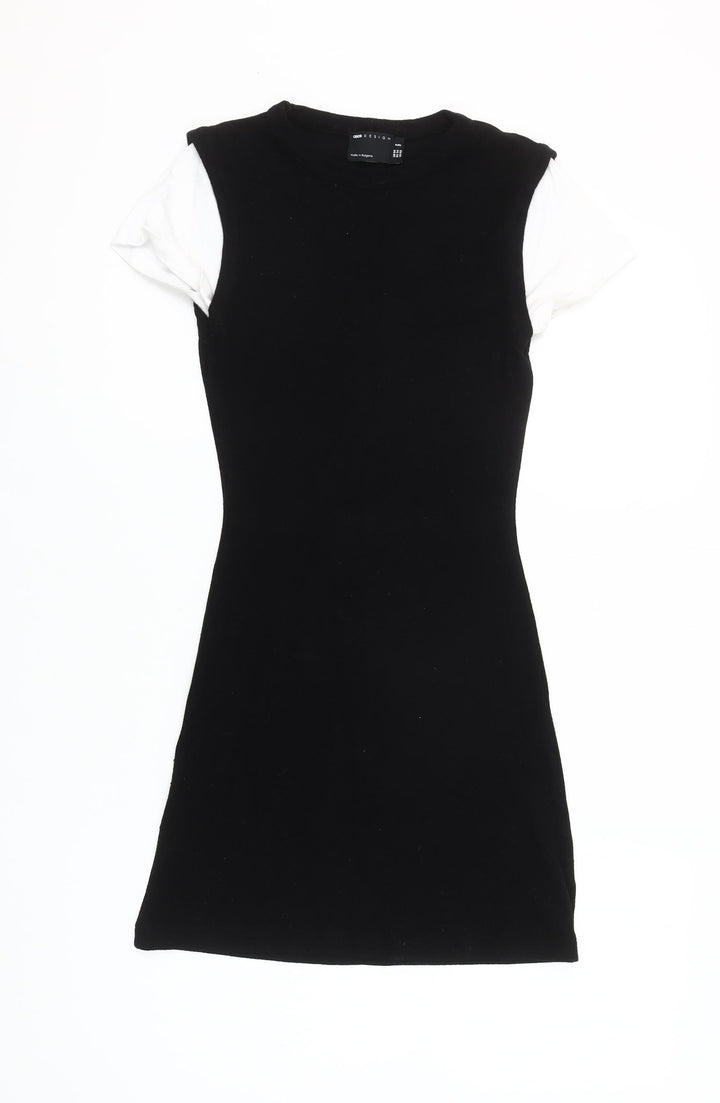 ASOS DESIGN Petite Black T-Shirt Dress Women’s Size 4 Mini