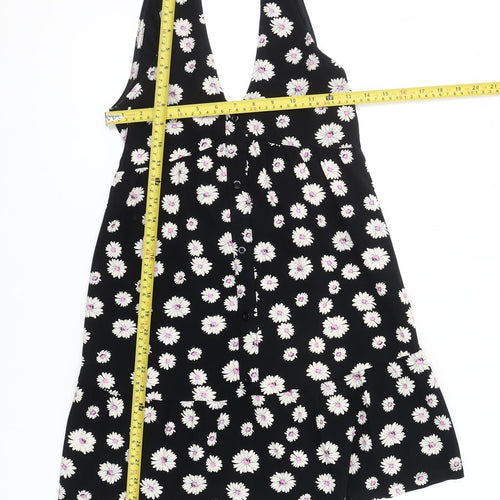 ASOS Women’s Black Floral Petite Dress Size 6 V-Neck Sleeveless