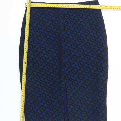 Boden Women’s Blue Geometric Pencil Skirt Size 8 Workwear
