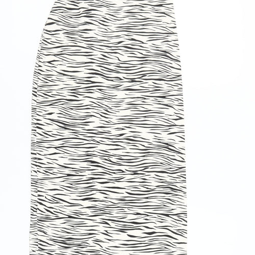 Bershka Women’s Black White Animal Print Slip Dress Size S Long