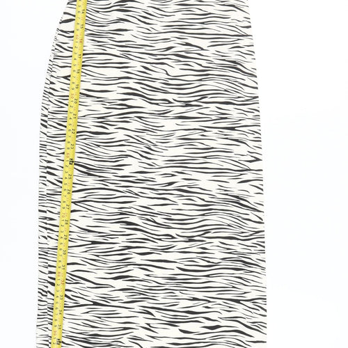 Bershka Women’s Black White Animal Print Slip Dress Size S Long