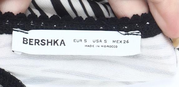 Bershka Women’s Black White Animal Print Slip Dress Size S Long