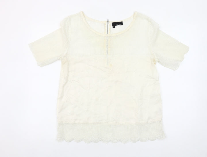 The Kooples Womens Ivory Lace Blouse XL Tunic Style Casual Top
