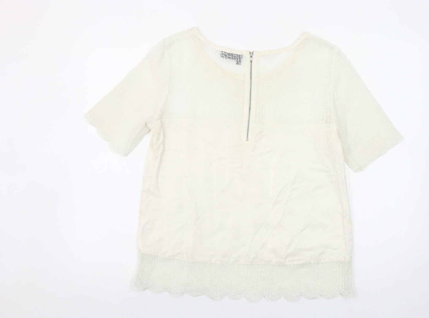 The Kooples Womens Ivory Lace Blouse XL Tunic Style Casual Top