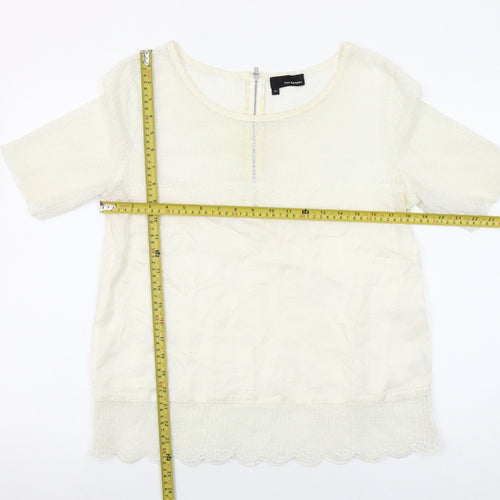 The Kooples Womens Ivory Lace Blouse XL Tunic Style Casual Top