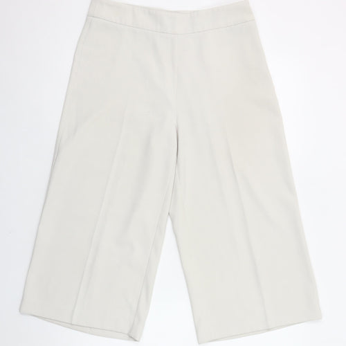 Part Two Women Beige Wide-Leg Cropped Trousers Size 10