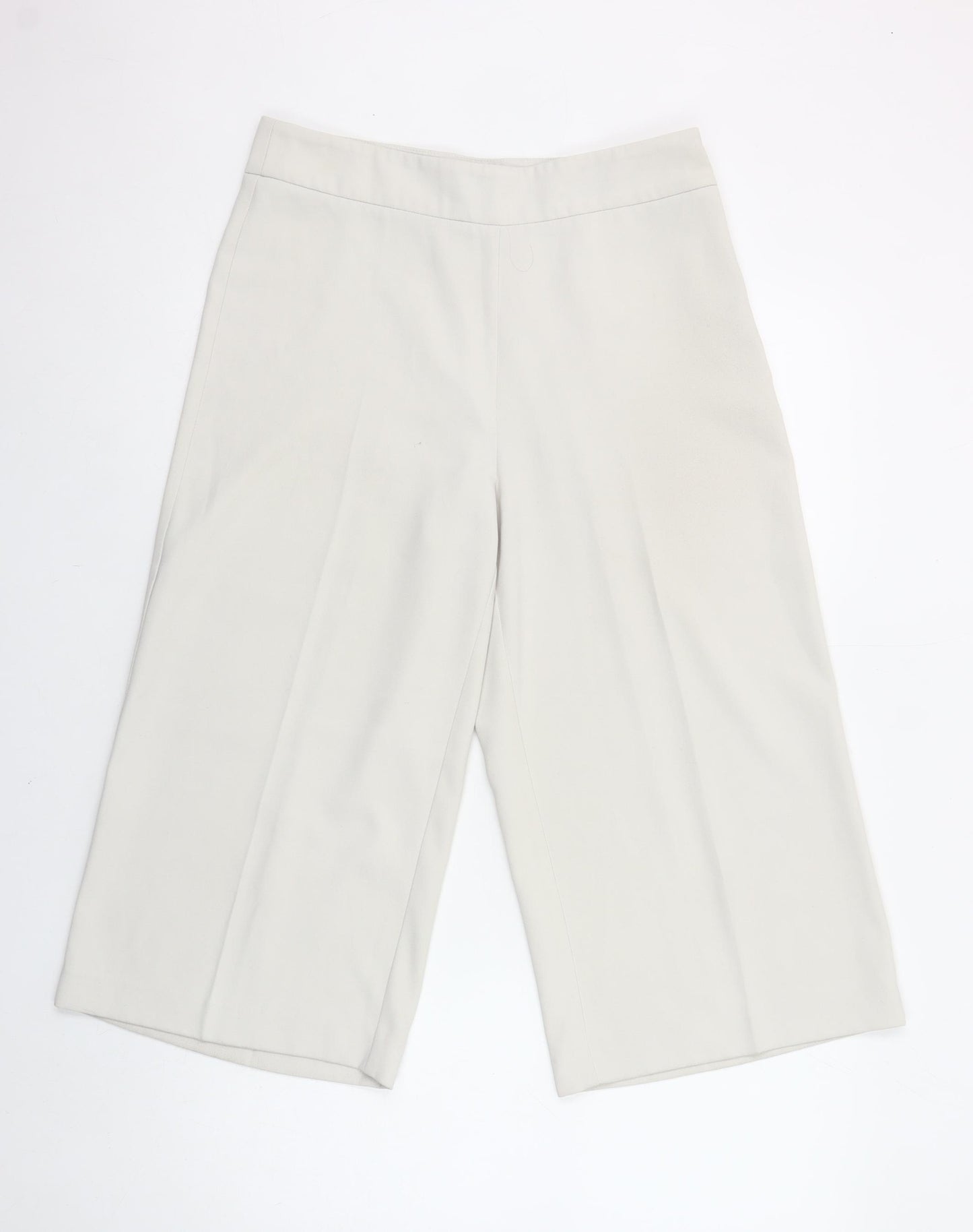 Part Two Women Beige Wide-Leg Cropped Trousers Size 10