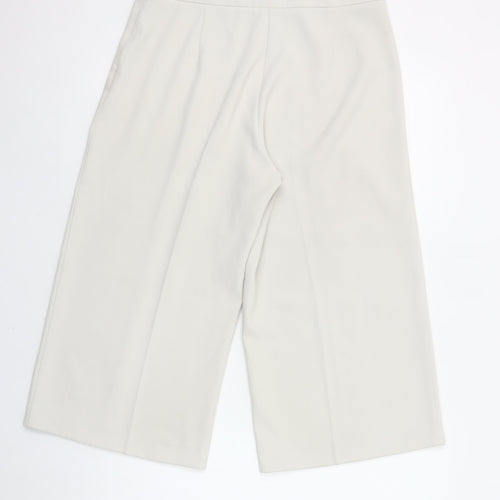 Part Two Women Beige Wide-Leg Cropped Trousers Size 10