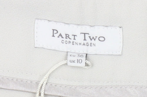 Part Two Women Beige Wide-Leg Cropped Trousers Size 10