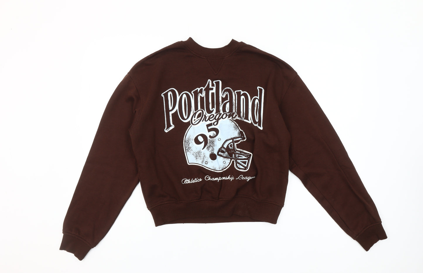 H&M Women’s Brown Portland Graphic Pullover Sweatshirt S