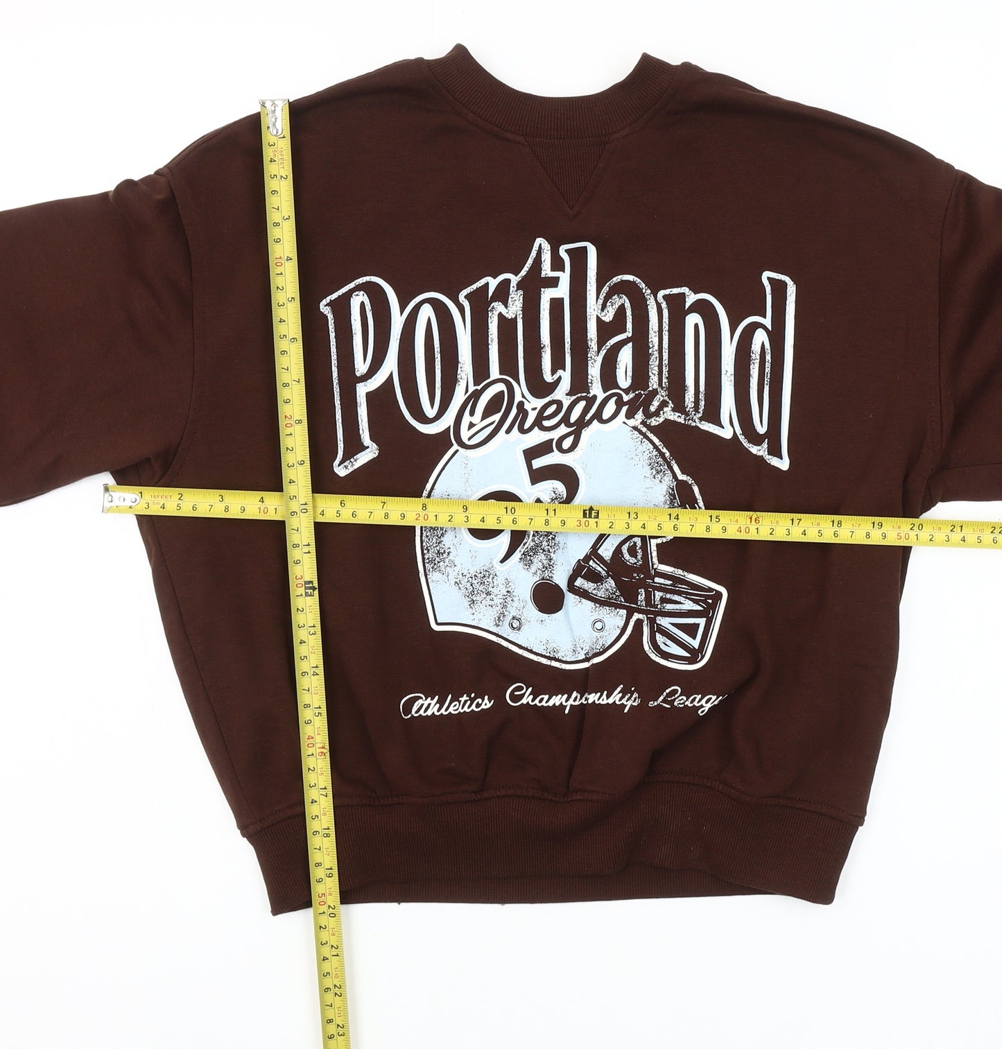 H&M Women’s Brown Portland Graphic Pullover Sweatshirt S