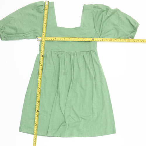ASOS Women Green Size 2 A-Line Puff Sleeve Short Dress