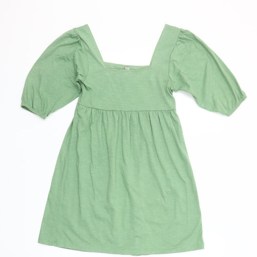 ASOS Women Green Size 2 A-Line Puff Sleeve Short Dress