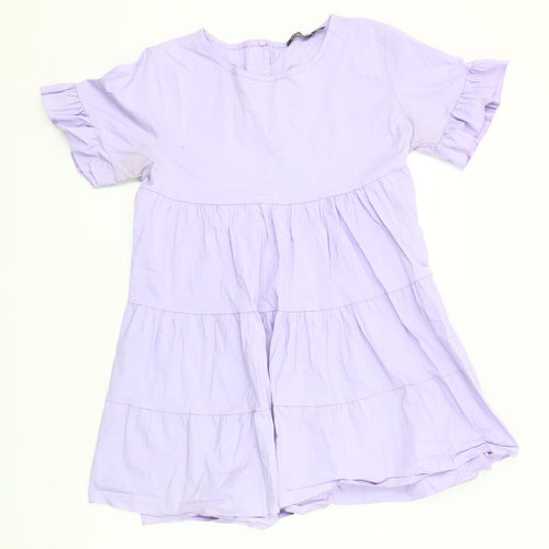 Nasty Gal Women’s Purple Tunic Blouse UK 10 Short Sleeve Ruffle