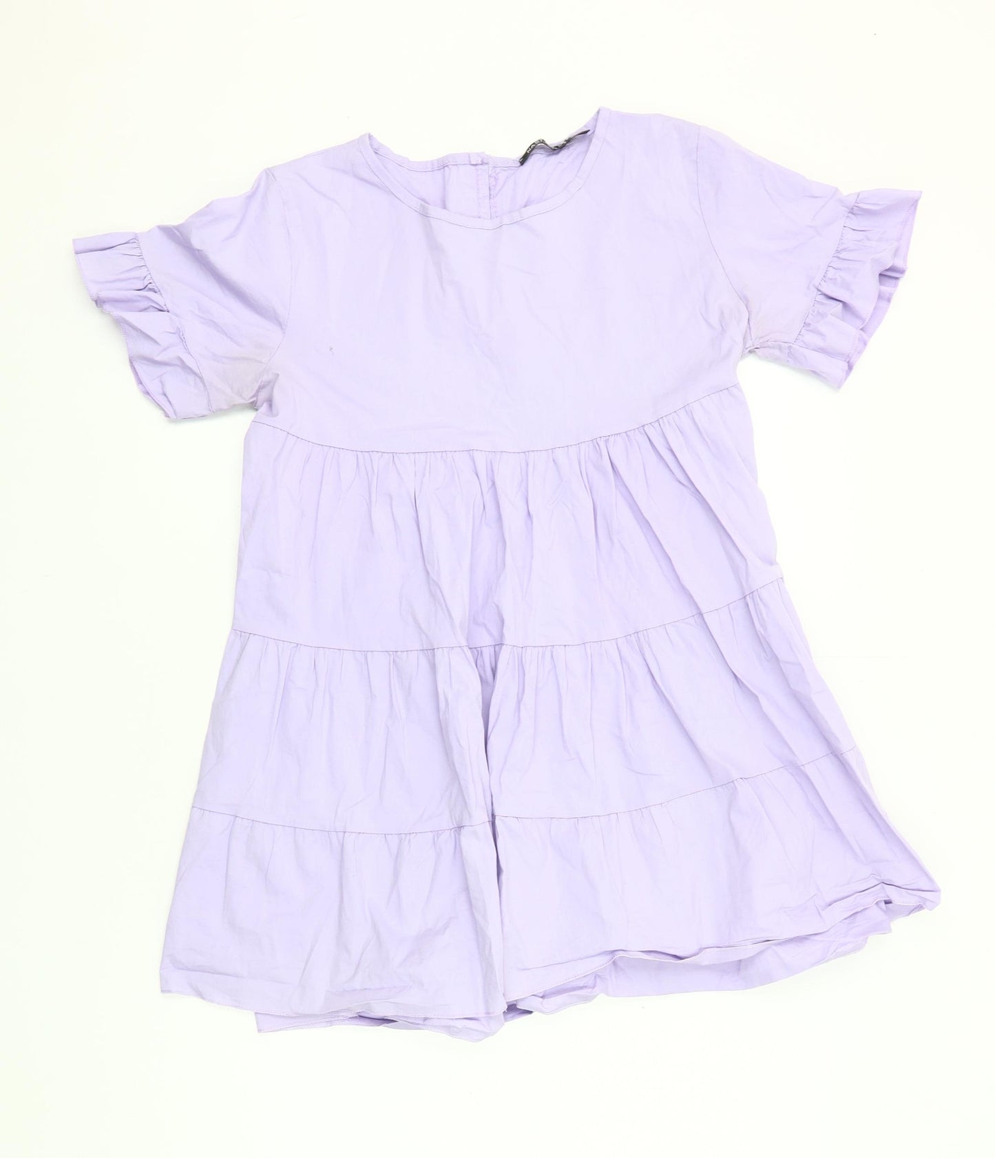 Nasty Gal Women’s Purple Tunic Blouse UK 10 Short Sleeve Ruffle