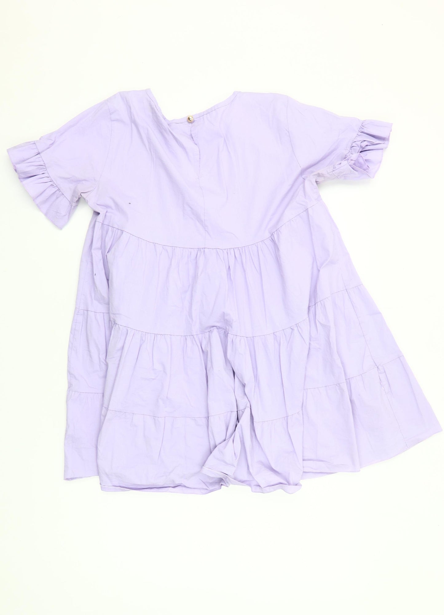 Nasty Gal Women’s Purple Tunic Blouse UK 10 Short Sleeve Ruffle