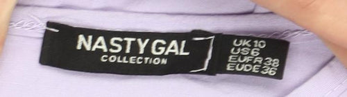 Nasty Gal Women’s Purple Tunic Blouse UK 10 Short Sleeve Ruffle