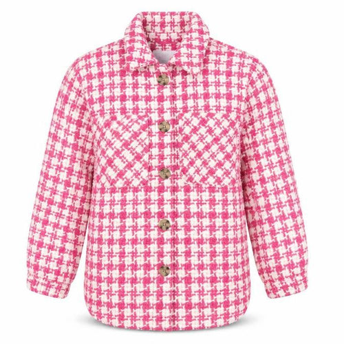 Matalan Girls Pink Houndstooth Shirt Jacket Age 9 Regular Fit