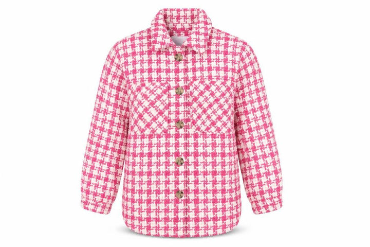 Matalan Girls Pink Houndstooth Shirt Jacket Age 9 Regular Fit