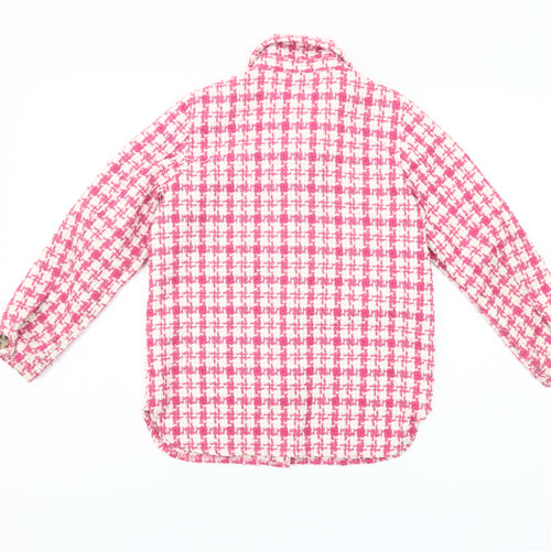 Matalan Girls Pink Houndstooth Shirt Jacket Age 9 Regular Fit