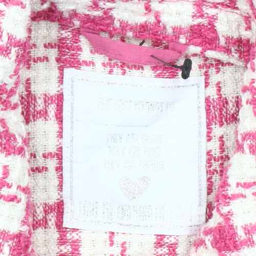 Matalan Girls Pink Houndstooth Shirt Jacket Age 9 Regular Fit