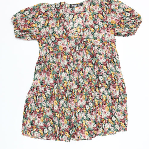 Missguided Petite Women’s Multicoloured Floral Skater Dress Size 4