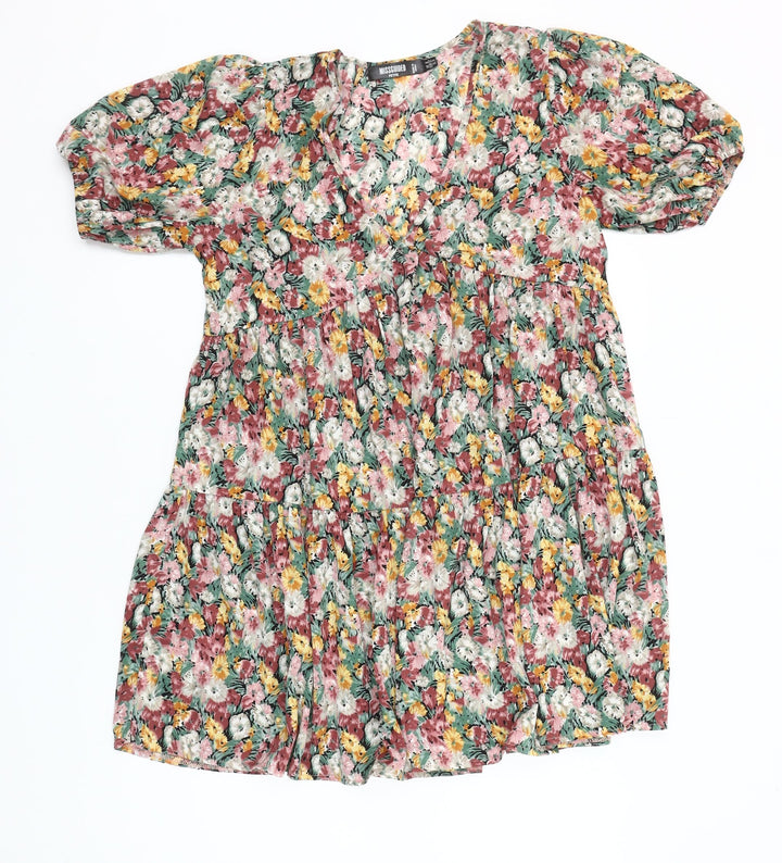 Missguided Petite Women’s Multicoloured Floral Skater Dress Size 4
