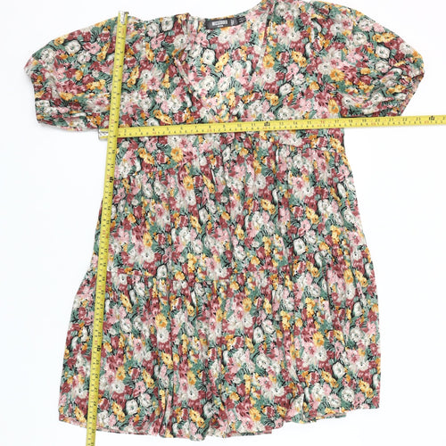 Missguided Petite Women’s Multicoloured Floral Skater Dress Size 4