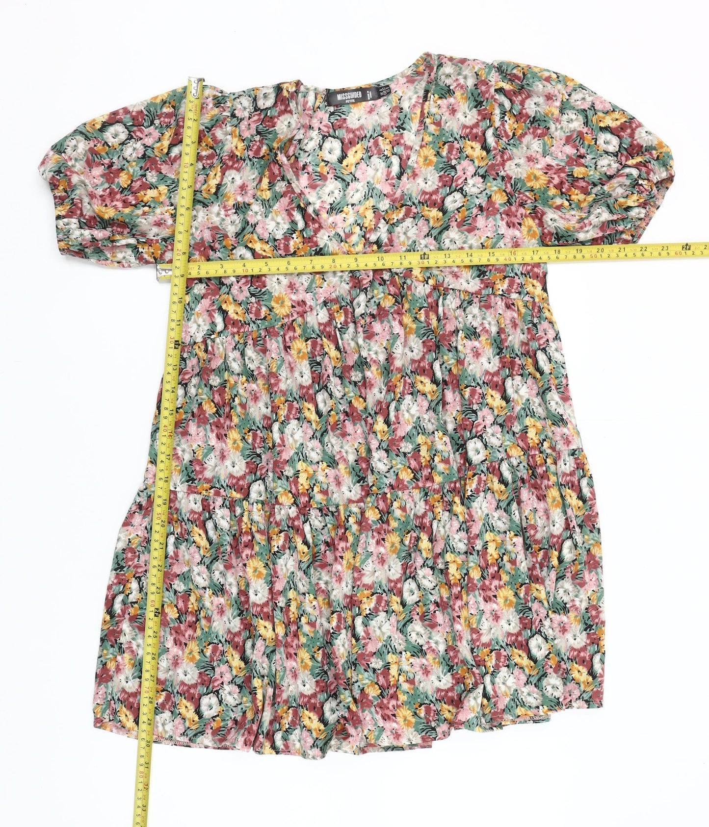 Missguided Petite Women’s Multicoloured Floral Skater Dress Size 4