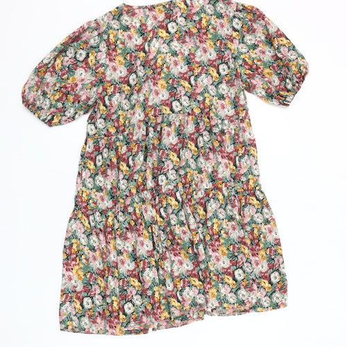 Missguided Petite Women’s Multicoloured Floral Skater Dress Size 4