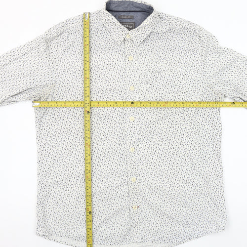 FatFace Men’s White Floral Long Sleeve Classic Fit Shirt L