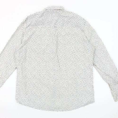 FatFace Men’s White Floral Long Sleeve Classic Fit Shirt L