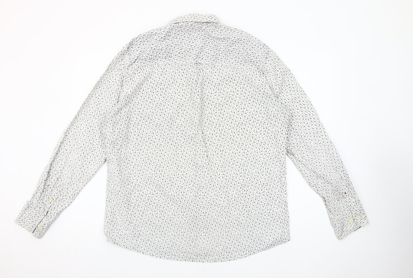 FatFace Men’s White Floral Long Sleeve Classic Fit Shirt L