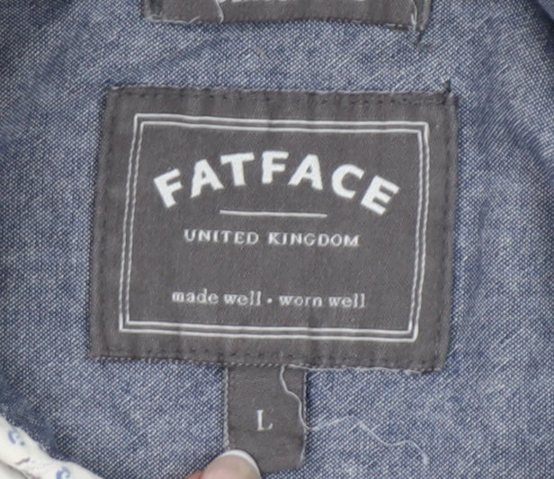 FatFace Men’s White Floral Long Sleeve Classic Fit Shirt L