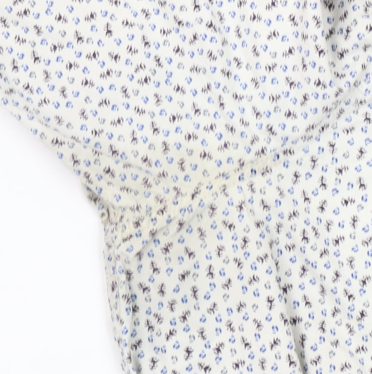 FatFace Men’s White Floral Long Sleeve Classic Fit Shirt L