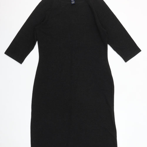 GAP Women’s Black Sheath Knee Length Dress Size M 3/4 Sleeve
