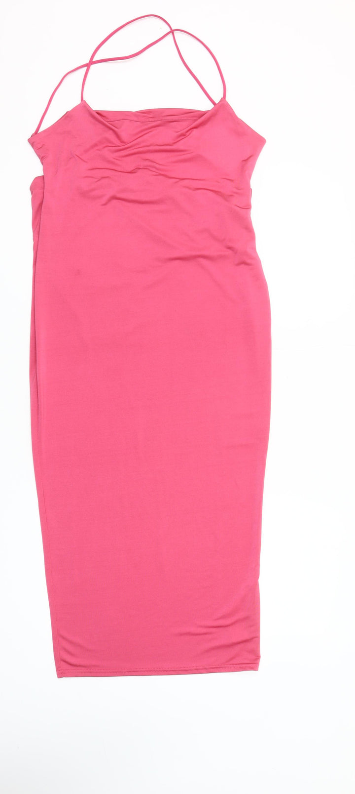 Missguided Women Pink Size 12 Midi Slip Dress Sleeveless Partywear