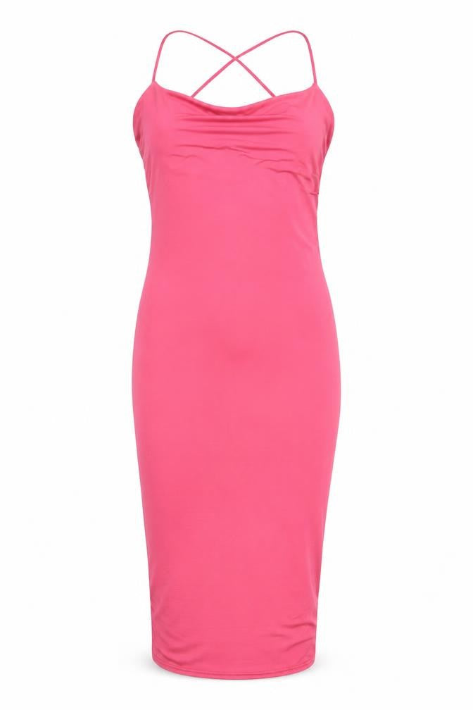 Missguided Women Pink Size 12 Midi Slip Dress Sleeveless Partywear