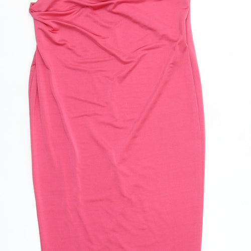 Missguided Women Pink Size 12 Midi Slip Dress Sleeveless Partywear