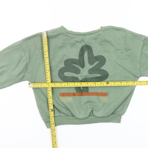 Dunnes Stores Girls Green Pullover Sweatshirt 4-5 Years Nature Print