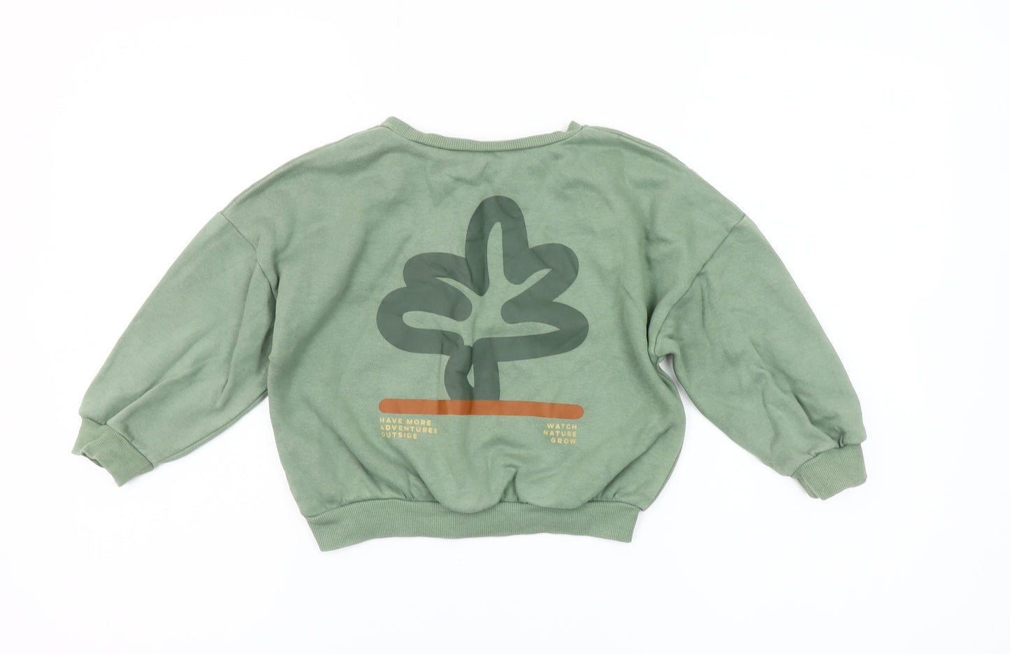 Dunnes Stores Girls Green Pullover Sweatshirt 4-5 Years Nature Print