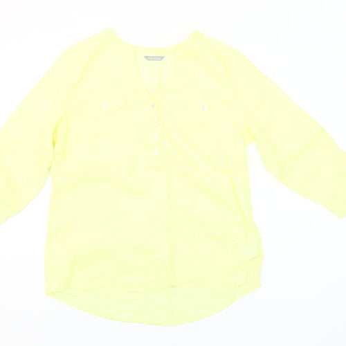 Marks and Spencer Womens Yellow Linen Tunic Blouse UK 12
