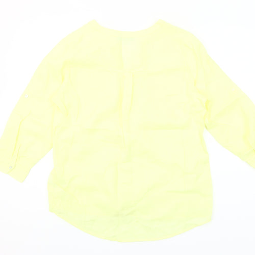 Marks and Spencer Womens Yellow Linen Tunic Blouse UK 12