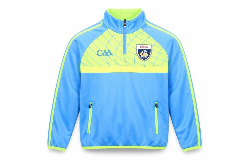 Front view of O'Neill boys’ blue 1/4 zip sports sweatshirt, size 2, years polyester