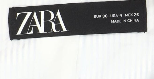 Zara Women Blue Striped Blazer Size 8 Slim Fit One Button
