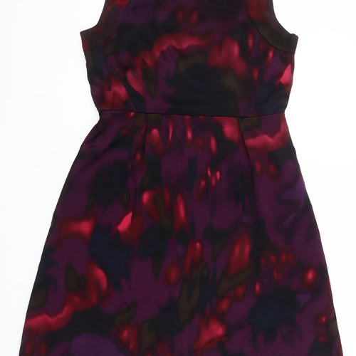 Theory Women’s Purple Tie Dye Silk Sheath Dress Size 10 Party Cocktail