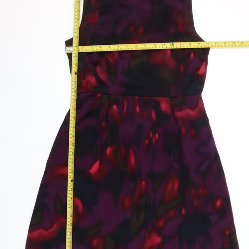 Theory Women’s Purple Tie Dye Silk Sheath Dress Size 10 Party Cocktail